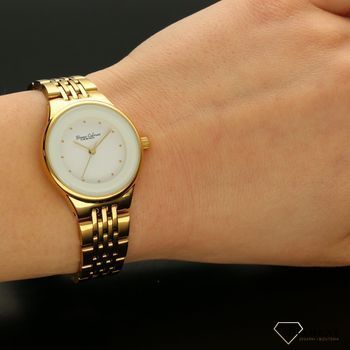 Zegarek damski BRUNO CALVANI złoty BC90293 GOLD. Złoty zegarek damski. Złoty zegarek z wyraźną białą tarczą. Złoty zegarek jako dodatek pasujączacji. Świetny pomysł na prezent dla eleganckiej kobiety (1).jpg